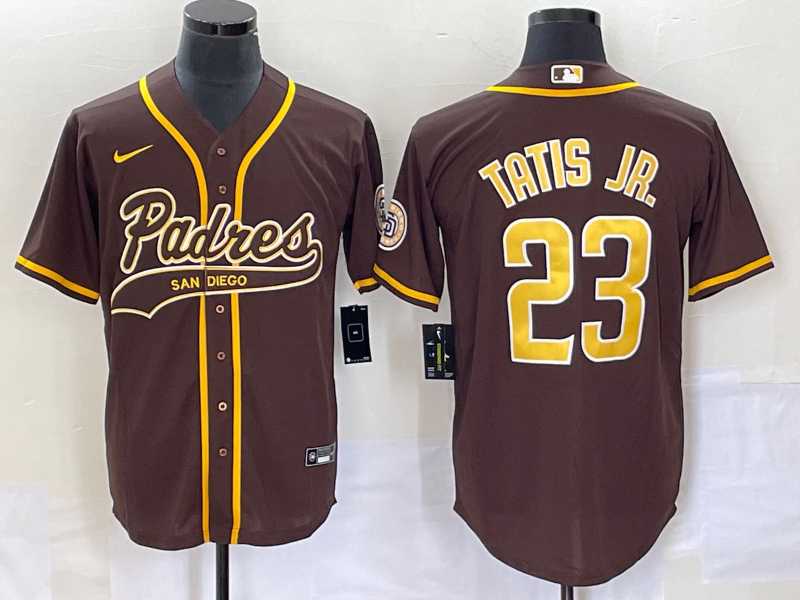 Men's San Diego Padres #23 Fernando Tatis Jr Brown NEW 2023 Cool Base Stitched Jerseys